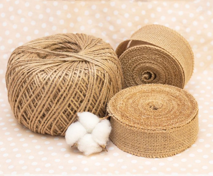 Handwoven jute fabric rolls