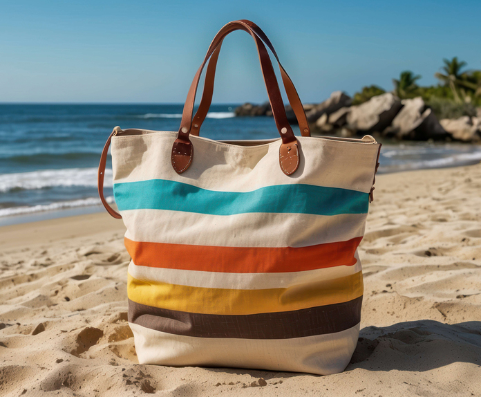 Eco-friendly jute and cotton beach bags
