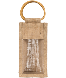 Jute-PVC Wine Bottle Bag