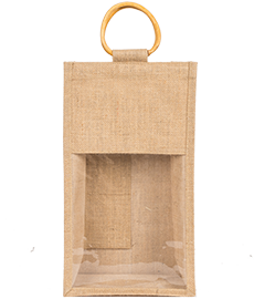 Jute-PVC Wine Bottle Bag